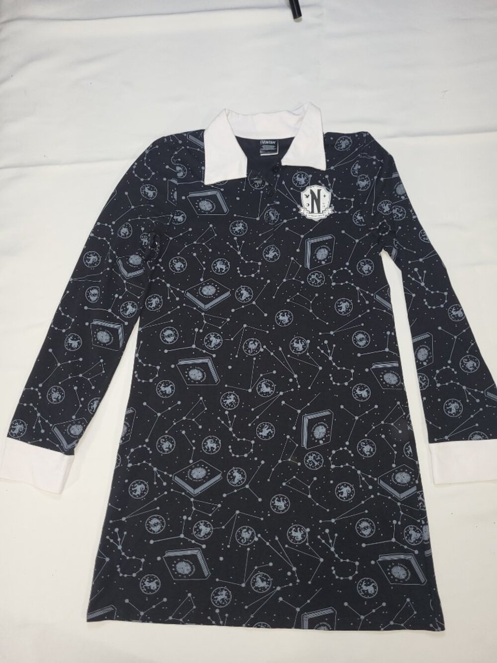 Mad Engine Wednesday Collared Dress Shirt Black Youth XL 14-16